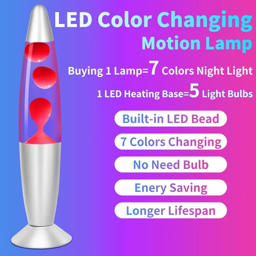 Miniatura 9 de Dalavalampa Lámparas de Movimiento Líquido Multicolor Cambiante, Luces Nocturnas LED Pequeñas de 13.5 Pulgadas para Niños y Adultos, Iluminación