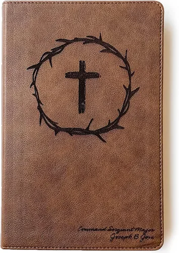 Biblia KJV ilustrada a mano y grabada con láser, cuero marrón, incluye opción de agregar nombre grabado, regalo personalizado para boda, bautizo,