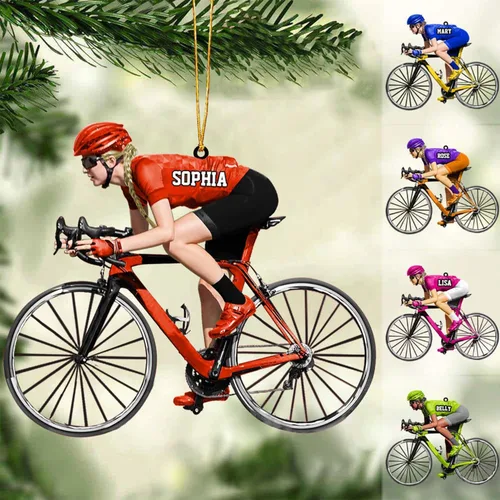 Miniatura 9 de Adorno plano de acrílico personalizado para hombre, triatlón, atleta, motociclista, bicicleta, adorno acrílico, regalo para ciclistas para amantes