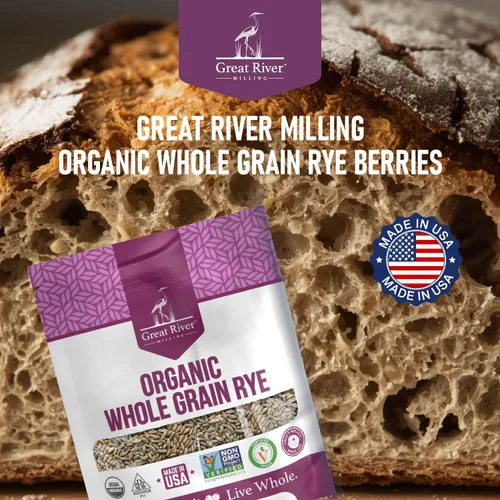 Miniatura 8 de Great River Organic Milling - Bayas orgánicas de centeno de grano entero Grano antiguo rico en fibra, rico en nutrientes, sin OMG, Kosher Ideal
