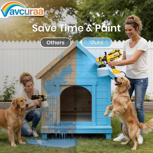 Miniatura 5 de Pulverizador de pintura para pintura de casas. Pulverizadores de pintura de 100 oW con 47 onzas (4,593.2 ft), 6 boquillas de cobre (0.020-0.098 in)