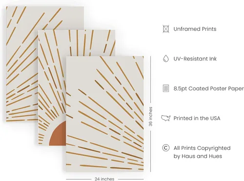 Miniatura 701 de HAUS AND HUES Marco de arte occidental, juego de 3 impresiones artísticas del suroeste del desierto de Arizona, decoración bohemia moderna, arte