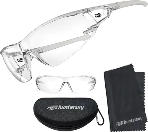 Miniatura 9 de HTS HUNTERSKY ANSI Z87.1 Gafas de seguridad antivaho envolventes transparentes, gafas de laboratorio para pickleball y química con resistencia a