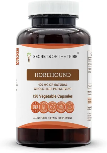 Secrets of the Tribe Horehound 120 Cápsulas, 800 mg, Horehound (Marrubium vulgare) Hierba seca (120 Cápsulas)