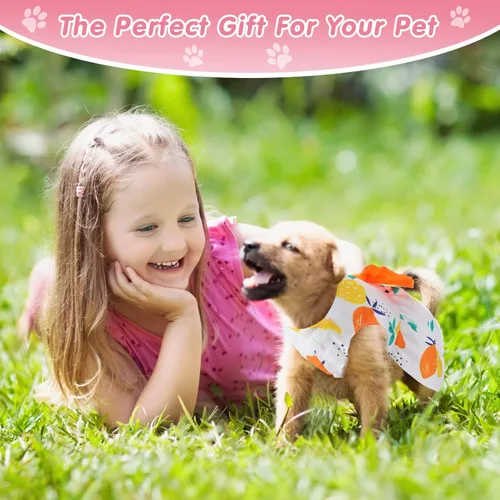 Miniatura 7 de Saintrygo 5 piezas de vestido floral para perro, lindo vestido para perro, falda para mascotas, vestidos para mascotas, vestidos para gatos, vestido