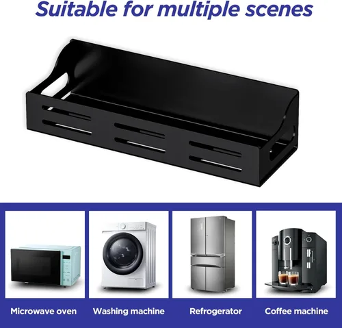 Miniatura 5 de Paquete de 3 estantes magnéticos para especias para refrigerador con soporte para toallas de papel, organizador magnético para refrigerador, estante