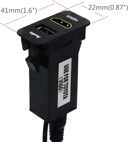 Miniatura 2 de Timloon Enchufe HDMI Montaje por Cable + Entrada de Audio USB Uso para Toyota (Tipo B)