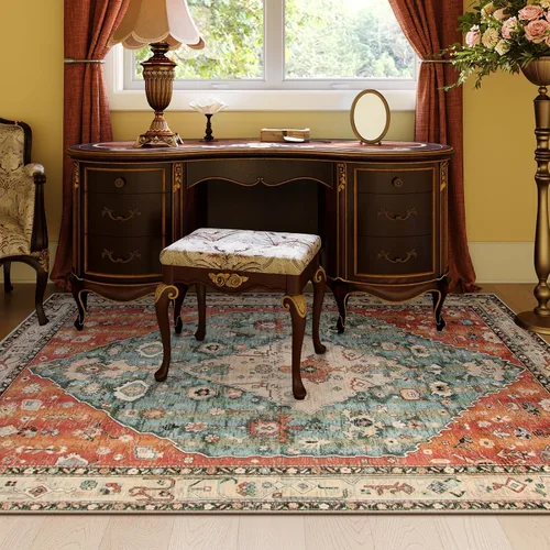 Miniatura 129 de Lahome Alfombra Bohemia Tribal Lavable de 3 x 5, Alfombras Antideslizantes para Entrada, Dormitorio, Sala de Estar, Vintage, Ultra Suave, No