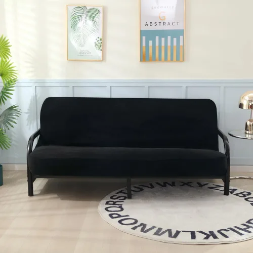 Miniatura 13 de OctoRose Funda para futón de tamaño doble de 39x75x8 pulgadas con cremallera de 3 lados, clásica, de microgamuza suave (Negro, tamaño Twin)