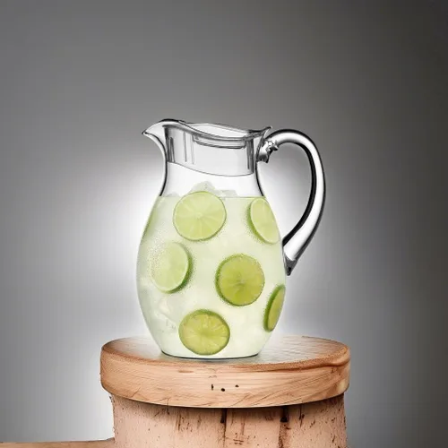 Miniatura 5 de Jarra acrílica (72 onzas), plástico transparente, jarra de agua con tapa, inastillable, jarra transparente sin BPA, ideal para sangría, limonada