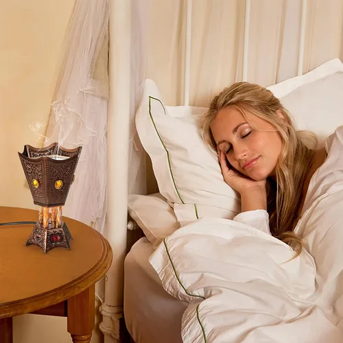 Miniatura 4 de Ciieeo Quemador de incienso árabe eléctrico de escritorio enchufable para decoración del hogar y relajación de aromaterapia, compacto, 6.69 x 4.52 x