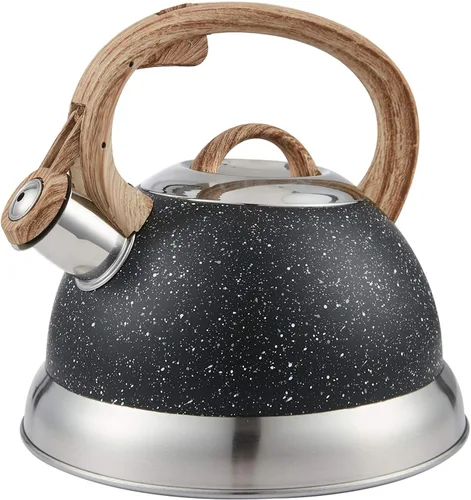 Miniatura 8 de Creative Home - Tetera silbadora de acero inoxidable de 2.3 cuartos de galón con mango de goma
