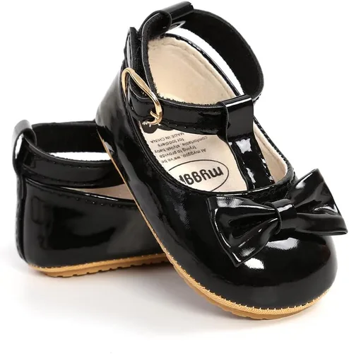Miniatura 5 de SOFMUO Zapatos planos Mary Jane para bebés y niñas con lazo, zapatillas de ballet para niños pequeños, zapatos de vestir de princesa para boda