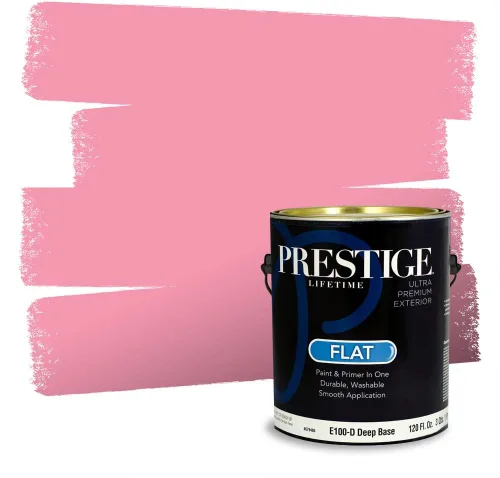 Miniatura 735 de Prestige Paints Pintura exterior e imprimación en uno, 1 galón, plano, coincidencia comparable de Valspar* Amber Rose*