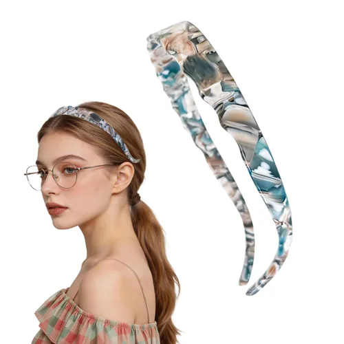 Miniatura 18 de Diademas de acetato para mujer - Diademas delgadas antideslizantes con dientes, diseño amigable con gafas, accesorios para el cabello estilo 90s