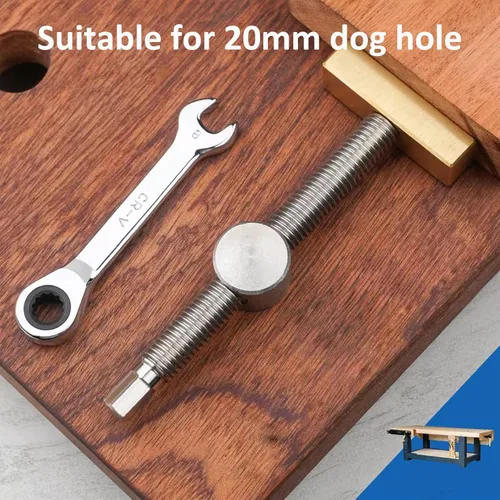 Miniatura 2 de 2 abrazaderas para perro de banco para agujero de 0.78 pulgadas, clips de escritorio ajustables para carpintería, bancos de tornillo de fijación