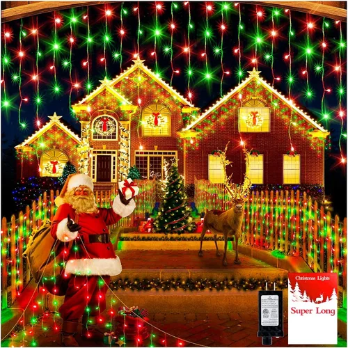 Miniatura 21 de FLVOECN 480 luces LED de Navidad de 49 pies, enchufables, 8 modos con temporizador, luces de hielo regulables, para exteriores, impermeables