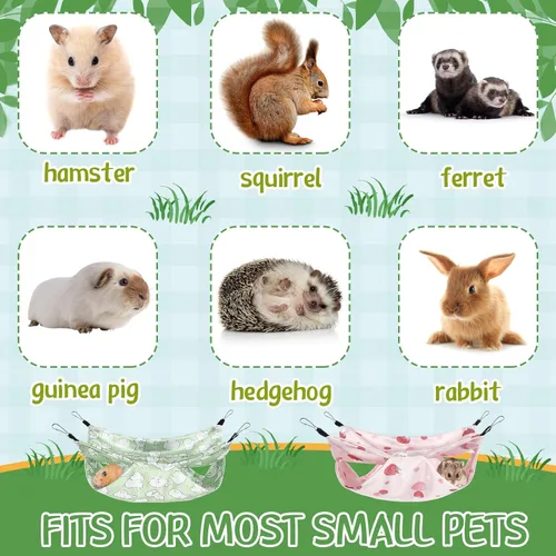 Miniatura 5 de Nuogo Hamaca de rata de 4 piezas para jaula de animales pequeños, hamacas de hurón colgantes para ratas, accesorios de cama de hurón de doble capa