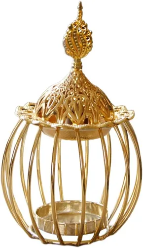 Quemador de incienso Eid, soporte para velas, dorado, antiguo, árabe, quemador de incienso, olla de metal, meditación, aromaterapia, soporte para