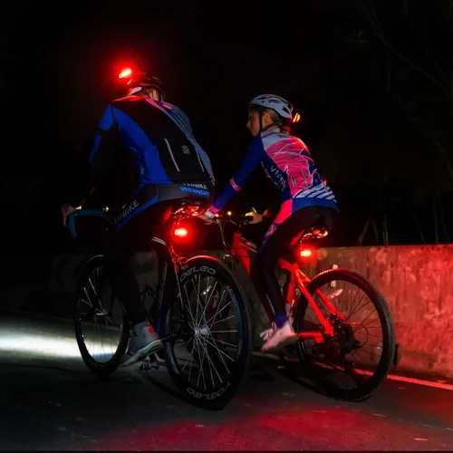 Miniatura 8 de Paquete de 2 luces traseras de bicicleta recargable, luz trasera roja para bicicleta de noche, luces traseras de bicicleta con gran duración