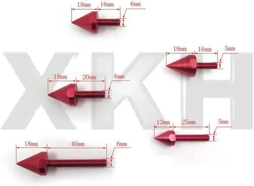 Miniatura 6 de XKH - Kit de tornillos universales de carenado de pinchos para motocicleta compatible con YZF R1 R6 R6S RED motocicleta [B00YB48L70]