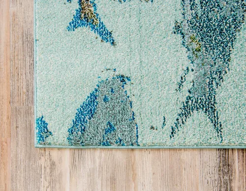 Miniatura 8 de Alfombra moderna Positano de estilo costero de Loom, Polipropileno, Azul claro