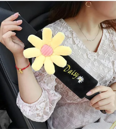 Miniatura 3 de Linda almohada de apoyo lumbar para automóvil, margarita beige, cojín de asiento de apoyo de espalda de cintura, 1 unidad Beige Flower- Almohada
