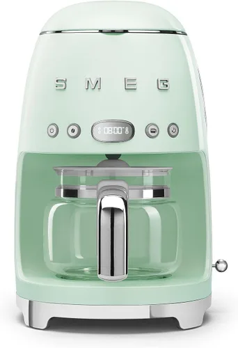 Miniatura 10 de Smeg Cafetera de goteo estética de estilo retro de los años 50 con jarra de vidrio de 10 tazas, función de arranque automático, plato para mantener