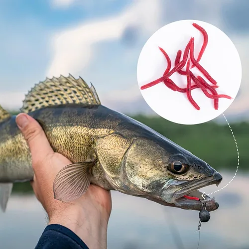 Miniatura 4 de Gusanos falsos para la pesca, bajo suave, gusanos realistas, cebos, pan, gusano de pesca, gusano de cera falsa