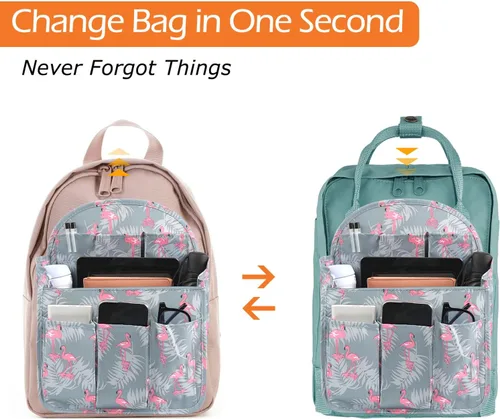 Miniatura 6 de Surblue Organizador de mochila con forro de inserción para colgar mochila de viaje y bolsillo de inserción, divisor de alta capacidad, organizador