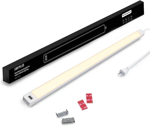 Miniatura 13 de 2 piezas Luces LED bajo gabinete con sensor de movimiento de mano, 16" Iluminación bajo encimera con regulable y 4000K blanco natural, Plug and