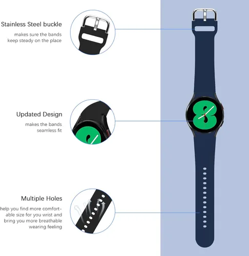Miniatura 4 de Paquete de 10 correas compatibles con Samsung Galaxy Watch 6 1.850 in 1.693 in/Galaxy Watch 5/Galaxy Watch 4 1.575 in 1.732 in/Galaxy Watch 4