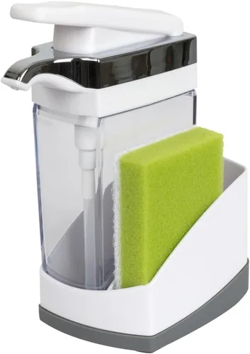 Casabella Sink Sider Solo Bomba de Jabón y Portaesponjas para Fregaderos de Cocina, Organizador de Fregadero de Cocina Portaesponjas y Bomba de