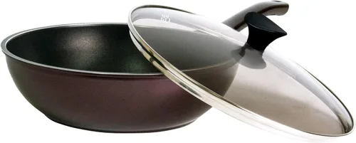 Miniatura 2 de TECHEF - Blooming Flower Collection, Wok/Sartén para freír de 12 pulgadas con tapa de vidrio, recubierta 6 veces con nuevo revestimiento
