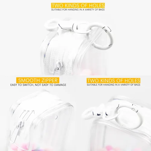 Miniatura 5 de Bolsa de Exhibición de Figuras Transparente con Llavero, Bolsa de Almacenamiento Portátil para Muñecas Pequeñas Colgante Organizador de Cajas Ciegas