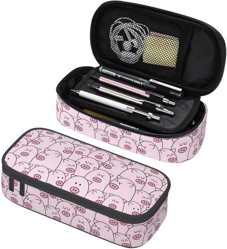 Miniatura 15 de Estuche organizador de lápices con patrón de gato negro, gran capacidad, papelería con cremallera, suministros escolares, bolsa para lápices