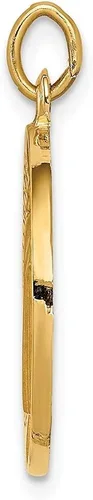 Miniatura 2 de Diamond2Deal Oro amarillo de 14 quilates satinado redondo reversible medalla de San Benito joyería fina para mujer L- 0965in ancho 0709in Metal
