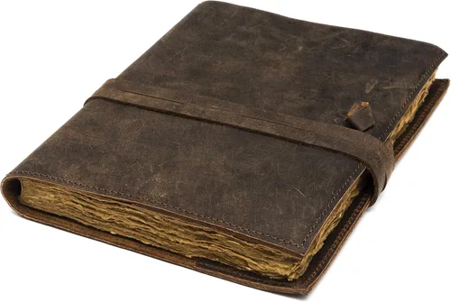 Diario de cuero vintage recargable, diario de libro de sombras, diario vintage, diario de escritura, papel antiguo hecho a mano, diario de cuero