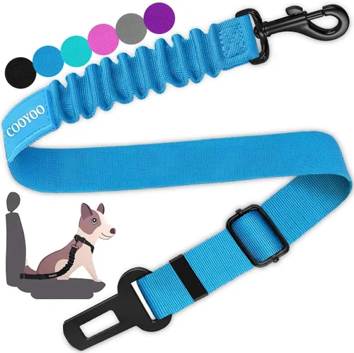 Miniatura 26 de COOYOO Cinturón de seguridad para perro, juego de 3 piezas retráctil, cinturones de seguridad ajustables para vehículo, nailon para mascotas, Set