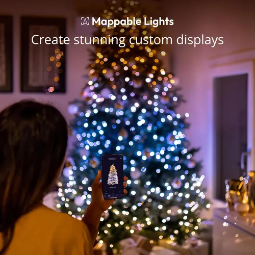 Miniatura 3 de Twinkly Cuerdas de 250 luces LED blancas, cadena de luces LED para exteriores e interiores, luces blancas de Navidad de cálido a fresco, LED