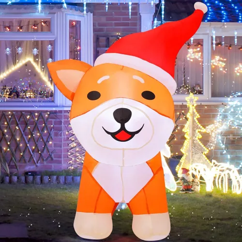 Miniatura 3 de COMIN - Inflables de Navidad de 1.2 m para decoración al aire libre, perro inflable con luces LED integradas para Navidad, decoración de patio