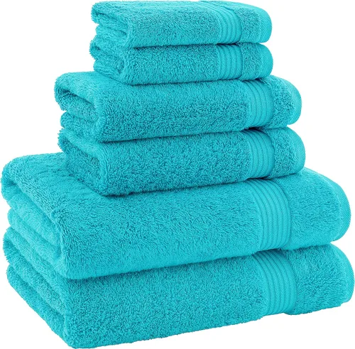 Miniatura 6 de American Bath Towels Juego de 6 toallas turcas de 100% algodón, ultra suaves, absorbentes, 2 toallas de baño, 2 toallas de mano, 2 toallas pequeñas