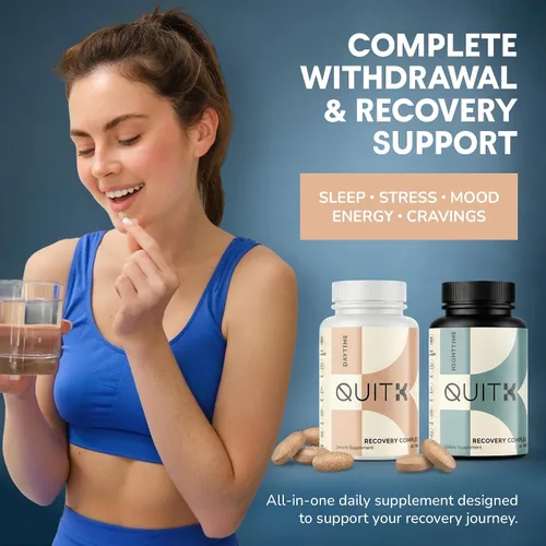 Miniatura 3 de Apoyo a la retirada y la desintoxicación – Complejo de recuperación QuitK – Apoyo para dormir, energía, estrés, estado de ánimo y antojo