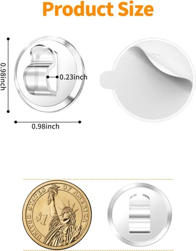 Miniatura 3 de ispneay 50 clips de luz mini transparentes: pequeños ganchos con tiras adhesivas para cadena de luces interior - gancho de pared de plástico sin