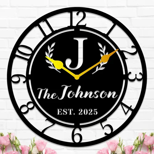 Miniatura 7 de Reloj de pared con brújula de metal personalizado con números romanos vintage, reloj de pared para inauguración de la casa, regalos de boda, regalo