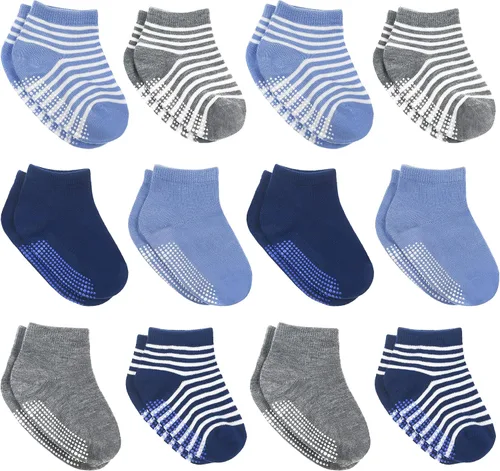 Miniatura 8 de Debra Weitzner 12 pares de calcetines antideslizantes para niños y niñas, calcetines antideslizantes para bebés y niños