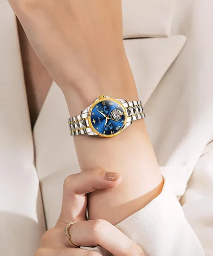 Miniatura 3 de OLEVS Reloj de pulsera de lujo impermeable para mujer, mecánico, automático, elegante, de lujo, impermeable, para mujer