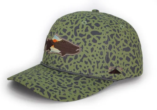 Miniatura 14 de Paramount Outdoors Sombrero de pesca de trucha al atardecer, diseño de silueta de pez de montaña, sombrero para exteriores con cómodo Snapback
