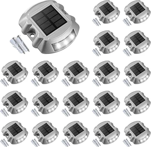 Miniatura 15 de VOLISUN - Luces solares para terraza, paquete de 16 unidades de luces LED IP67 impermeables para exteriores, luces de advertencia para escalones