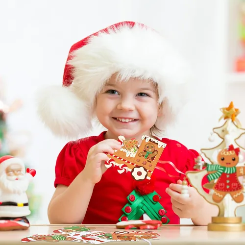 Miniatura 7 de Funrous Kit de Manualidades de Hombres de Pan de Jengibre de Navidad de 48 Piezas Haz Tu Propio Hombre de Pan de Jengibre Adornos Colgantes